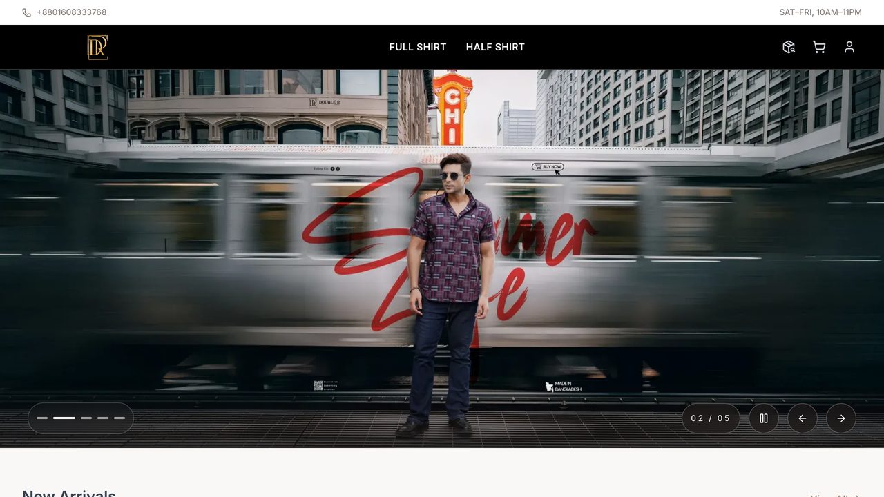 DoubleR Clothing homepage
